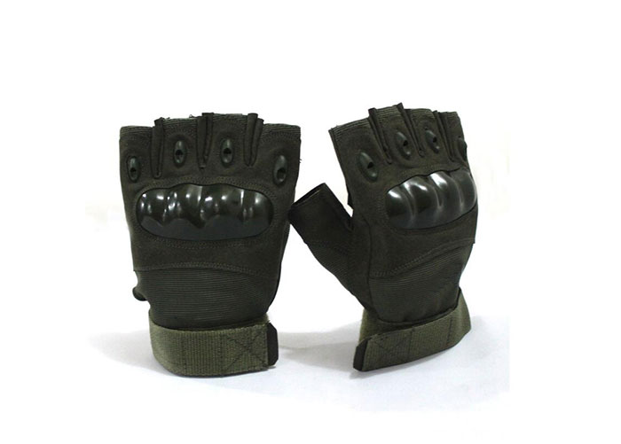 Tactical Fingerless Gloves Military Hard Knuckle Half Finger Gloves (1)